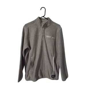 Eddie Bauer Pullover Fleece Quarter Snap Sweater, Tan, S/M